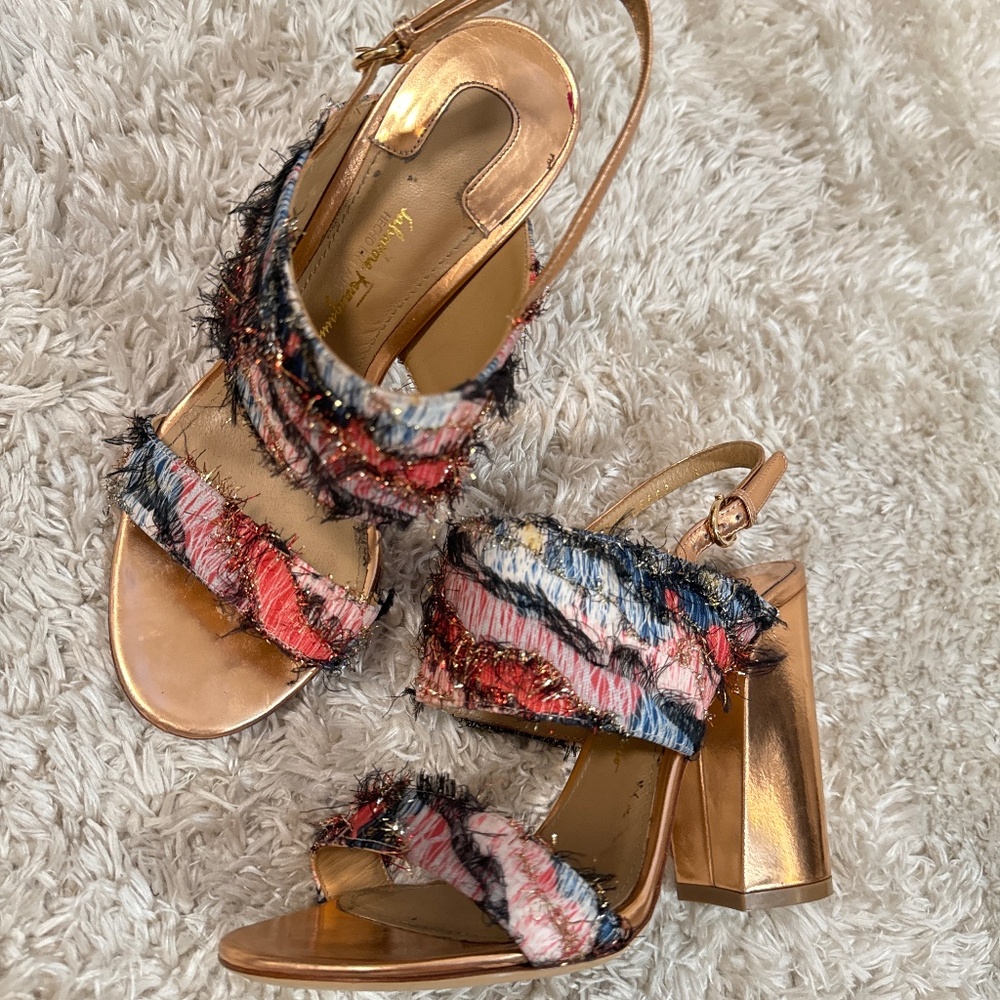 Salvatore Ferragamo rose gold heels